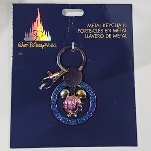 Disney World Mickey Mouse Keychain 50th Anniversary L👀K NEW Package